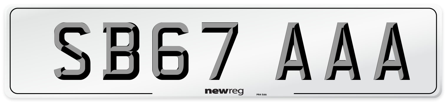 SB67 AAA Number Plate from New Reg